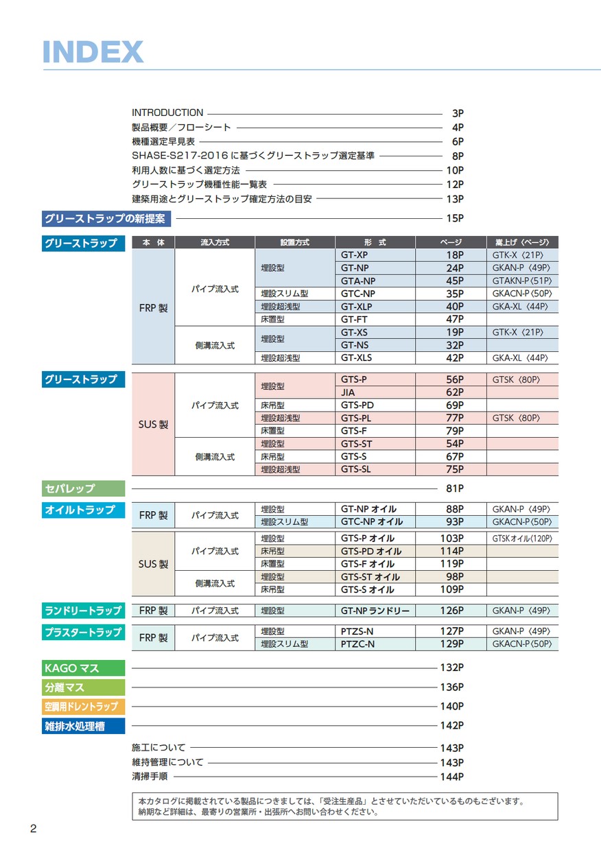 グリーストラップカタログ